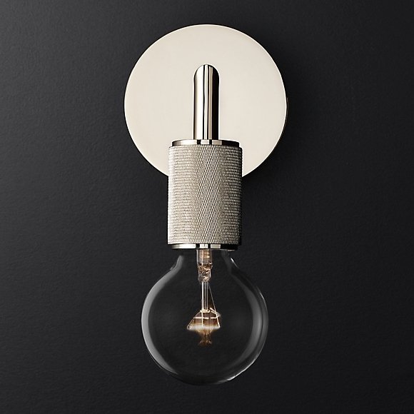 Бра RH Utilitaire Single Sconce Silver Никель в Самаре | Loft Concept 