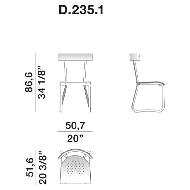 Дизайнерский стул из алюминия Gio Ponti D.235.1 Chair в Самаре