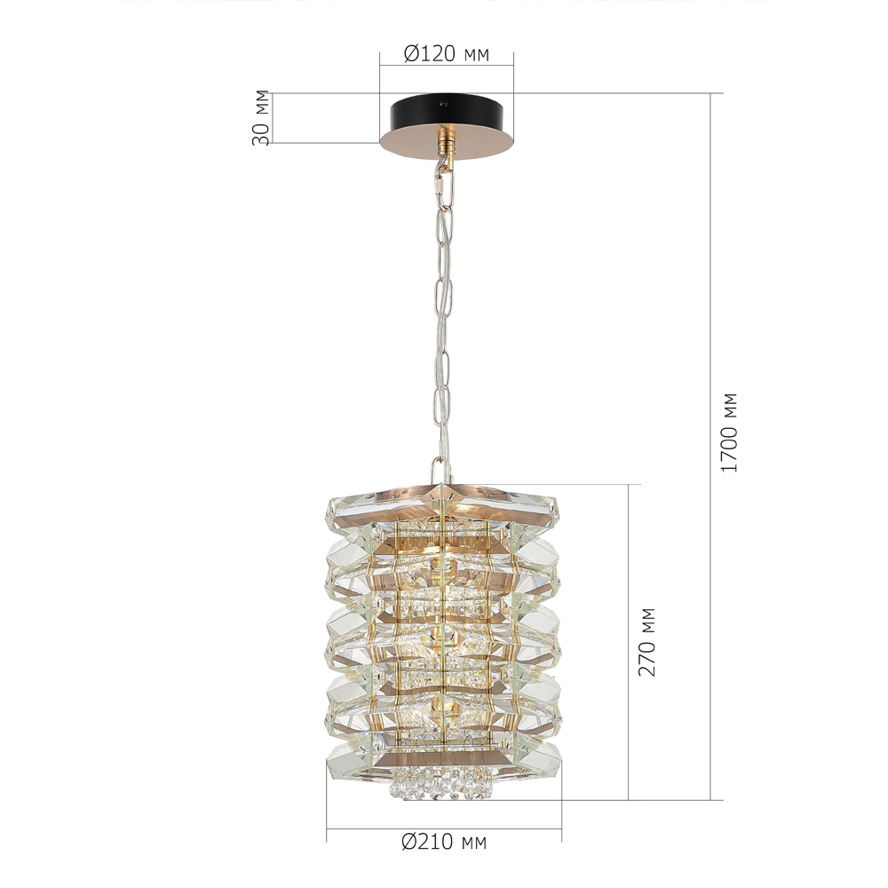 Подвесной светильник в классическом хрустальном обрамлении Light Garland в Самаре