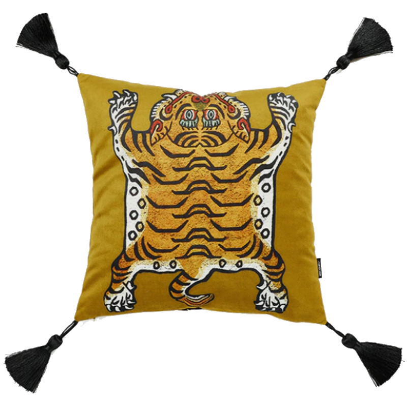 Бежевая Подушка Тибетский Тигр TIBETAN TIGER Бежевый в Самаре | Loft Concept 