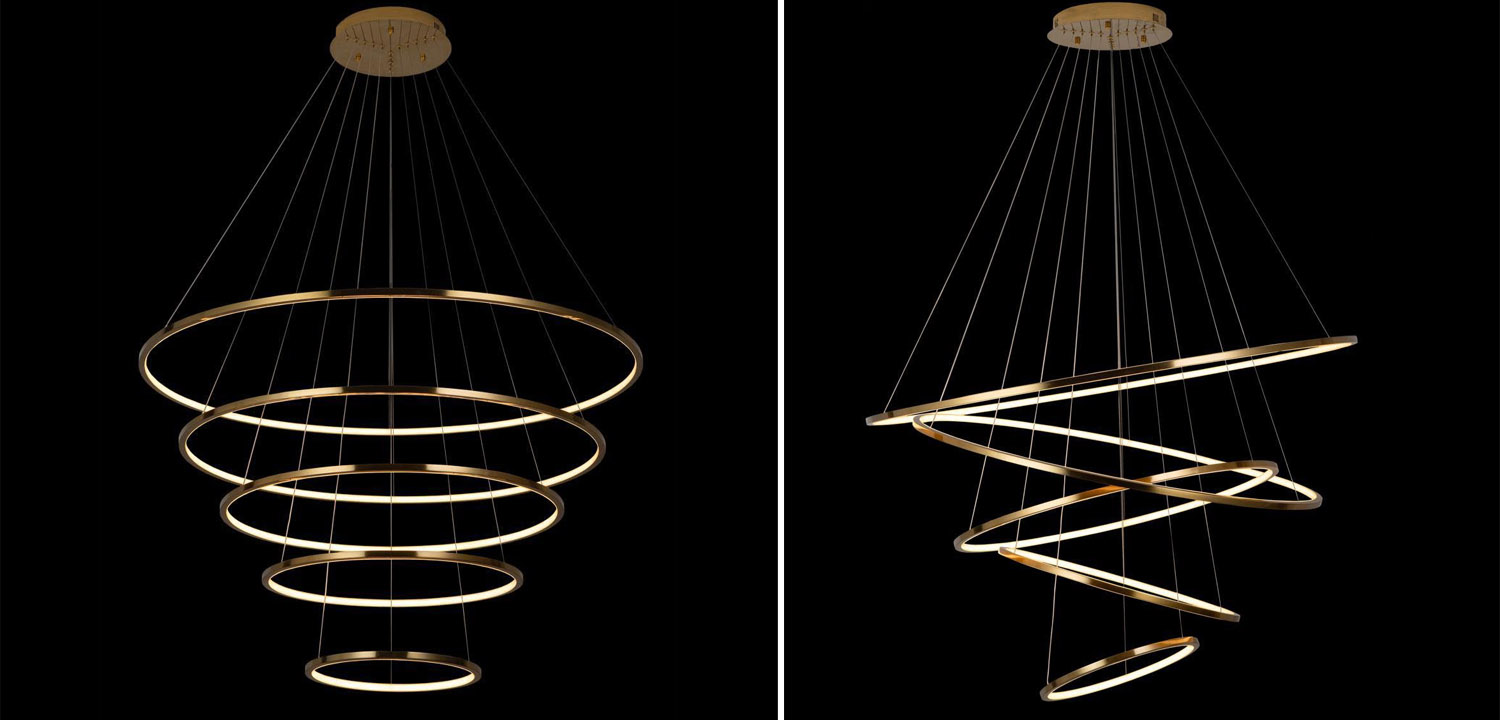 Люстра Ring Horizontal Quintet gold - фото