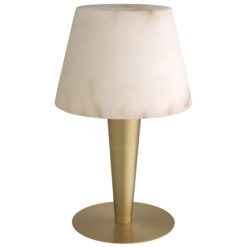 Настольная лампа Eichholtz Table Lamp Scarlette Бежевый Белый Мрамор Bianco Латунь в Самаре | Loft Concept 