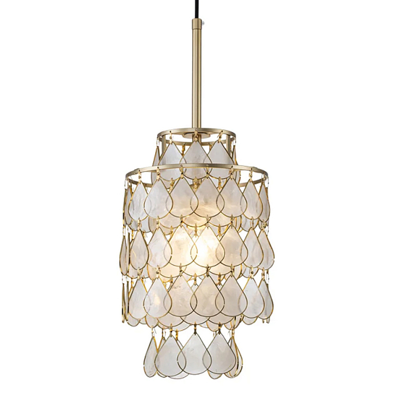 Подвесной светильник с декором из натуральной морской ракушки Iridescent Light Золотой Перламутровый в Самаре | Loft Concept 