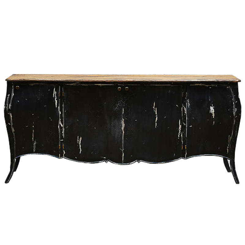 Комод длинный в стиле прованс Black Vintage Commode Черный Коричневый Винтажный черный в Самаре | Loft Concept 