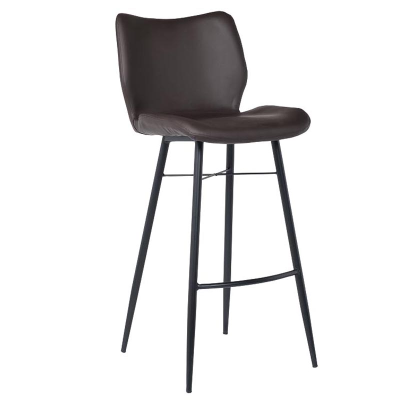 Барный стул Herald Eco Leather Bar Stool Коричневый Черный в Самаре | Loft Concept 