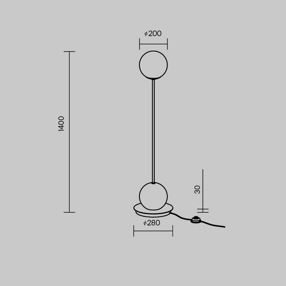 Напольный торшер светодионый Twins 3000К 20Вт в Самаре