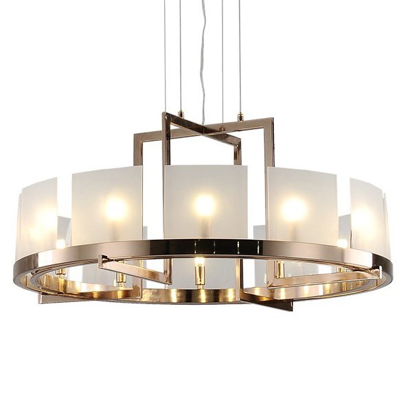 Люстра Powell and bonnell Halo Chandelier Белый Розовое золото в Самаре | Loft Concept 