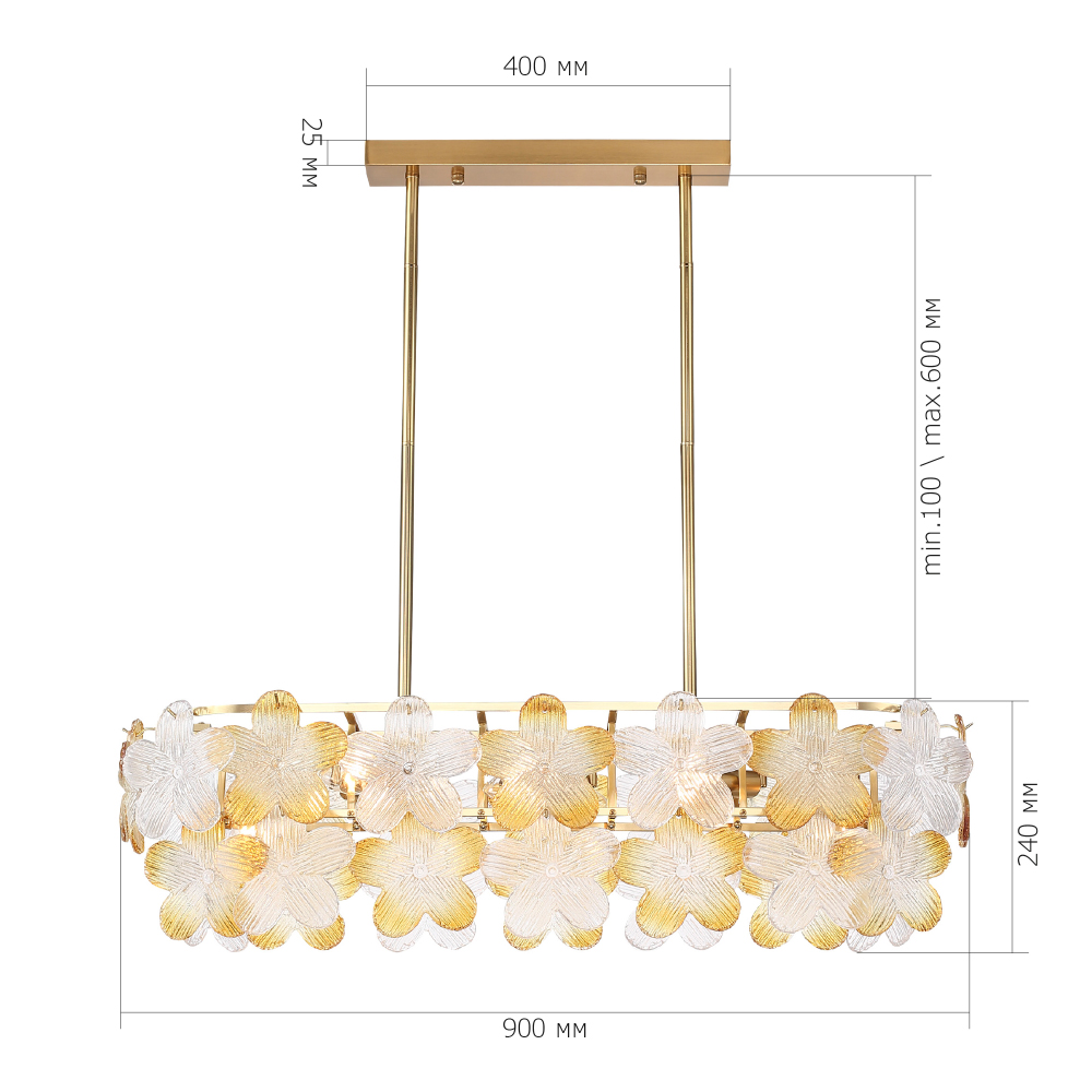 Люстра овальная с цветочными мотивами Light Floral Glow в Самаре