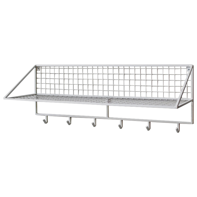 Вешалка с полкой Rhian Industrial Metal Rust Shelf White Белый в Самаре | Loft Concept 