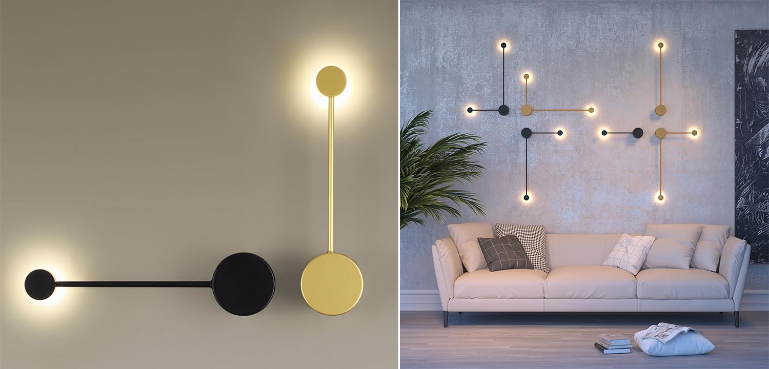 Бра Pin Wall Light Gold 40 - фото