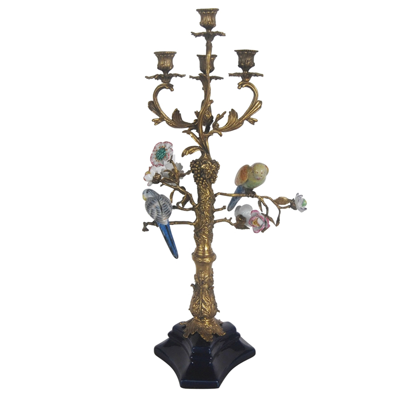 Подсвечник Parrots on a Bronze Tree Candlestick Бронза Мульти в Самаре | Loft Concept 