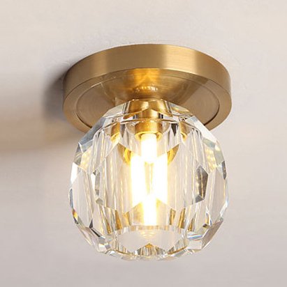 Потолочный светильник RH Boule de Cristal Single ceiling light Латунь Прозрачное Стекло в Самаре | Loft Concept 