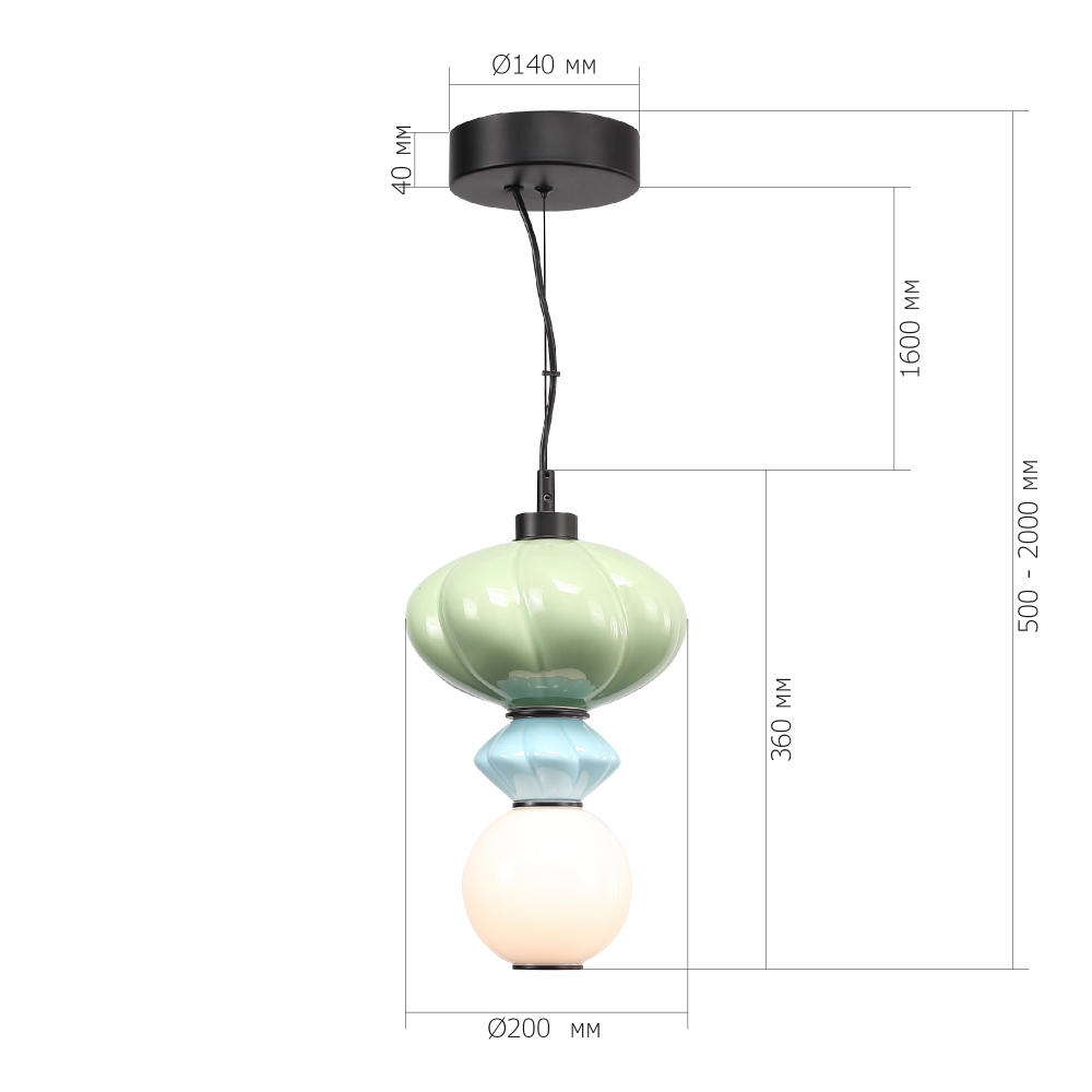 Подвесной светильник фигурный с керамическими элементами Fragrant Light в Самаре