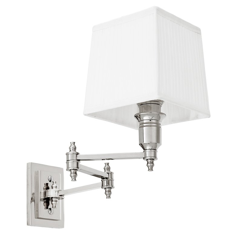 Бра Wall Lamp Lexington Swing Nickel+White Никель Белый в Самаре | Loft Concept 