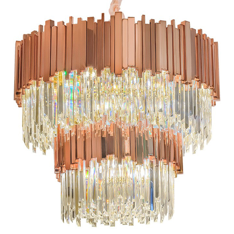 Круглая многоярусная люстра Luxxu Modern Cascade Chandelier Bronze Metal Glass 80 Бронза Прозрачное Стекло в Самаре | Loft Concept 