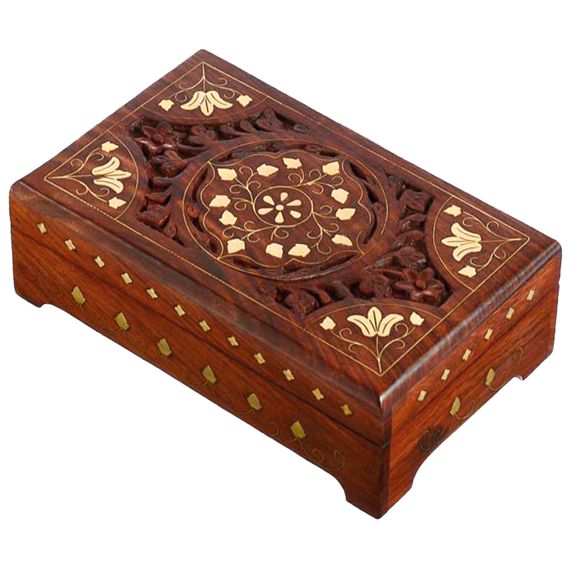 Шкатулка Pallvi Indian Inlay Box Коричневый в Самаре | Loft Concept 