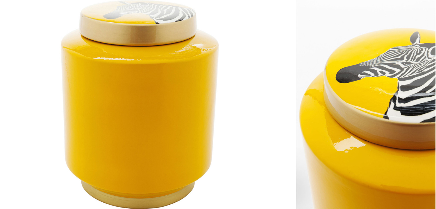 Ваза с крышкой Yellow Zebra - фото №1