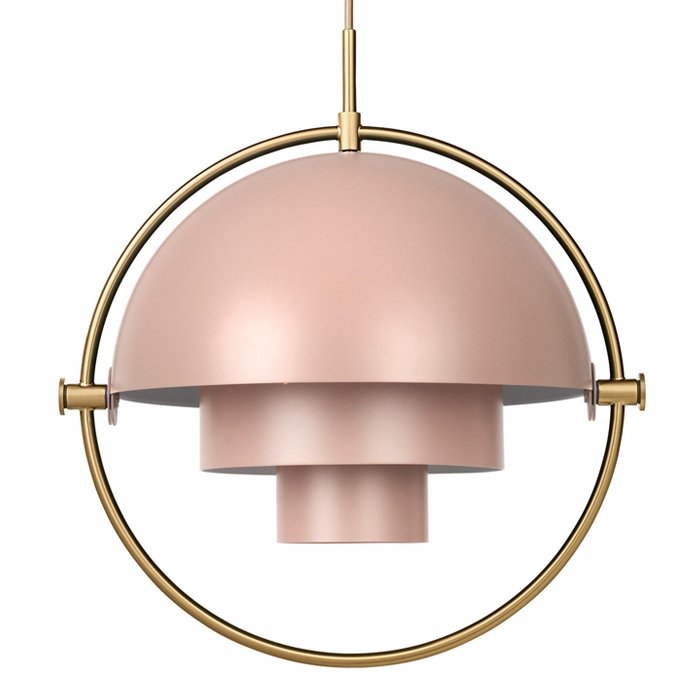 Люстра Louis Weisdorff Gubi Multi-lite Pendant Pink Латунь Дымчатая Роза в Самаре | Loft Concept 