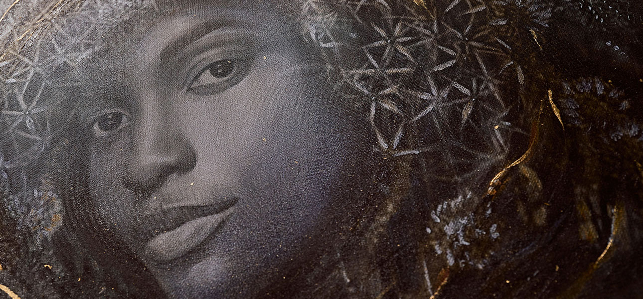 Холст с золотой росписью потали The tangled cycle - фото №2