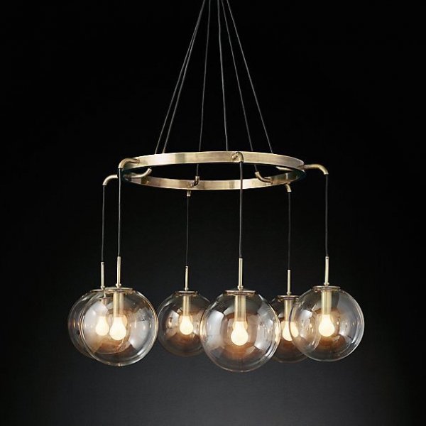 Люстра RH LANGUEDOC Round Chandelier Antique Brass Латунь в Самаре | Loft Concept 