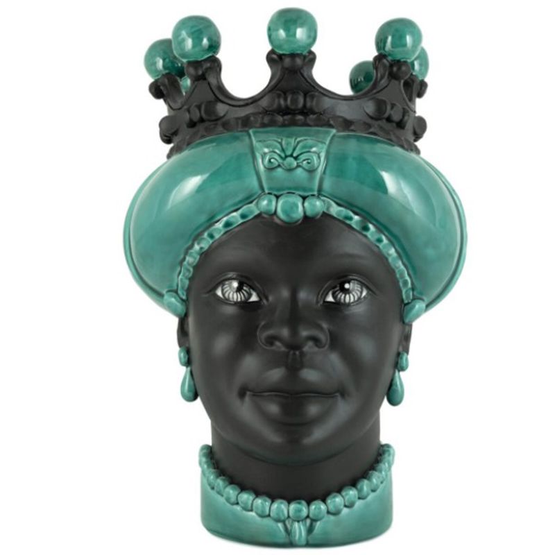 Ваза VASE MORO LADY CROWN DARK green Черный Зеленый в Самаре | Loft Concept 