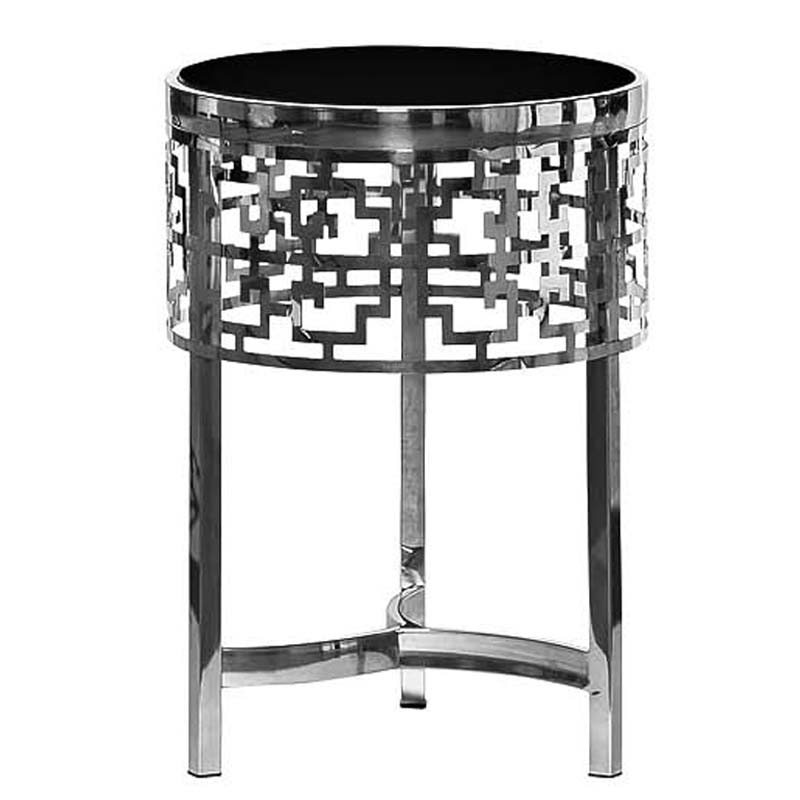 Приставной стол Yen Geometry Side Table silver 50 Серебряный в Самаре | Loft Concept 