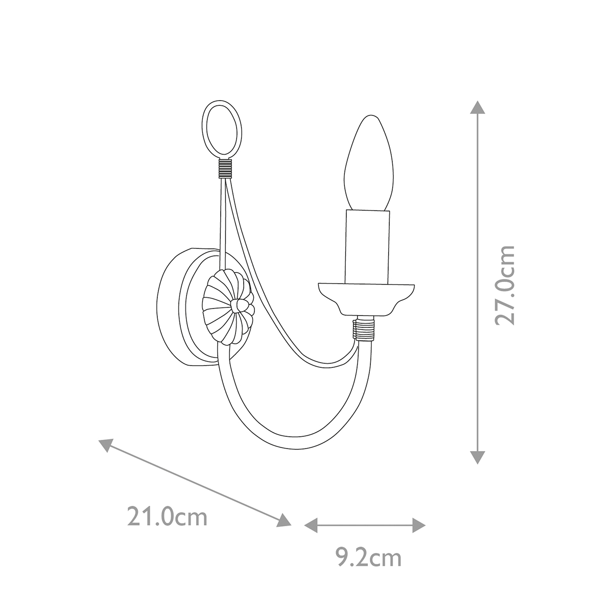 Бра черного цвета с лампой в форме свечи Elstead Lighting в Самаре
