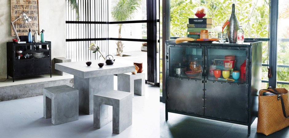 Буфет металлический в стиле Лофт Industrial Vitre Small Buffet Буфет металлический в стиле Лофт Industrial Vitre Small Buffet - Loft-Concept в Самаре