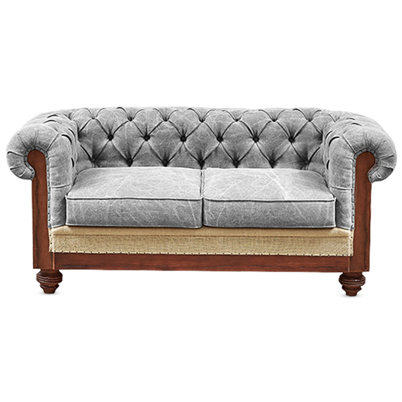 Диван Deconstructed Chesterfield Sofa double Gray Коричневый Бежево-серый Серый в Самаре | Loft Concept 