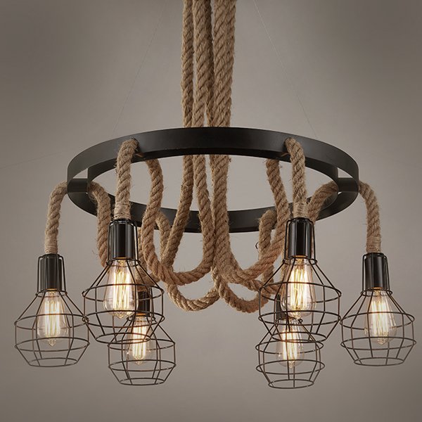 Люстра Loft Rope Chandelier cage VI  в Самаре | Loft Concept 