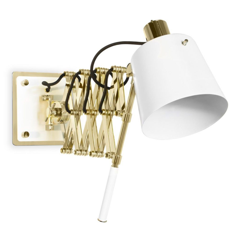 Бра PASTORIUS WALL LAMP White Белый Глянцевое золото в Самаре | Loft Concept 