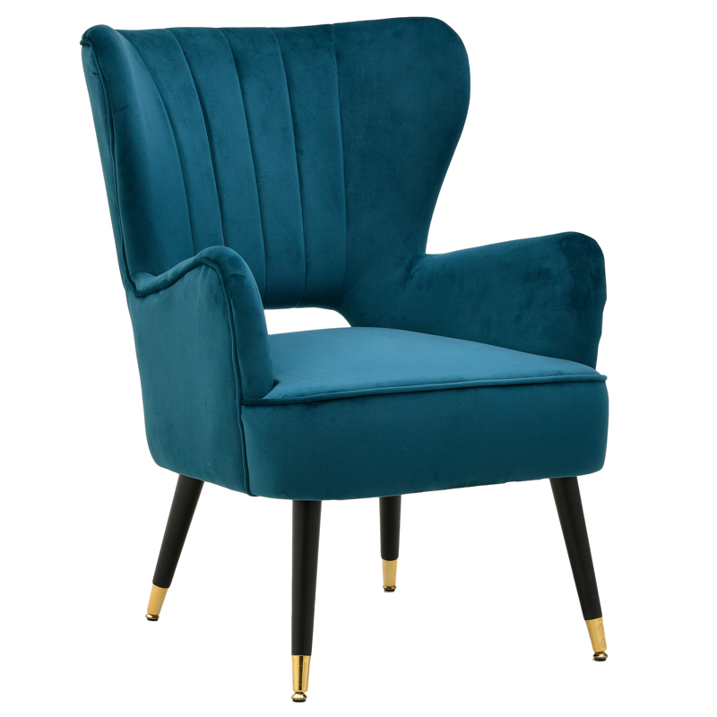 Кресло Drummond Armchairs Blue Морская синь Черный в Самаре | Loft Concept 