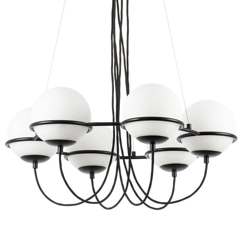 Люстра Melissa Chandelier Black 6 Белый Черный в Самаре | Loft Concept 