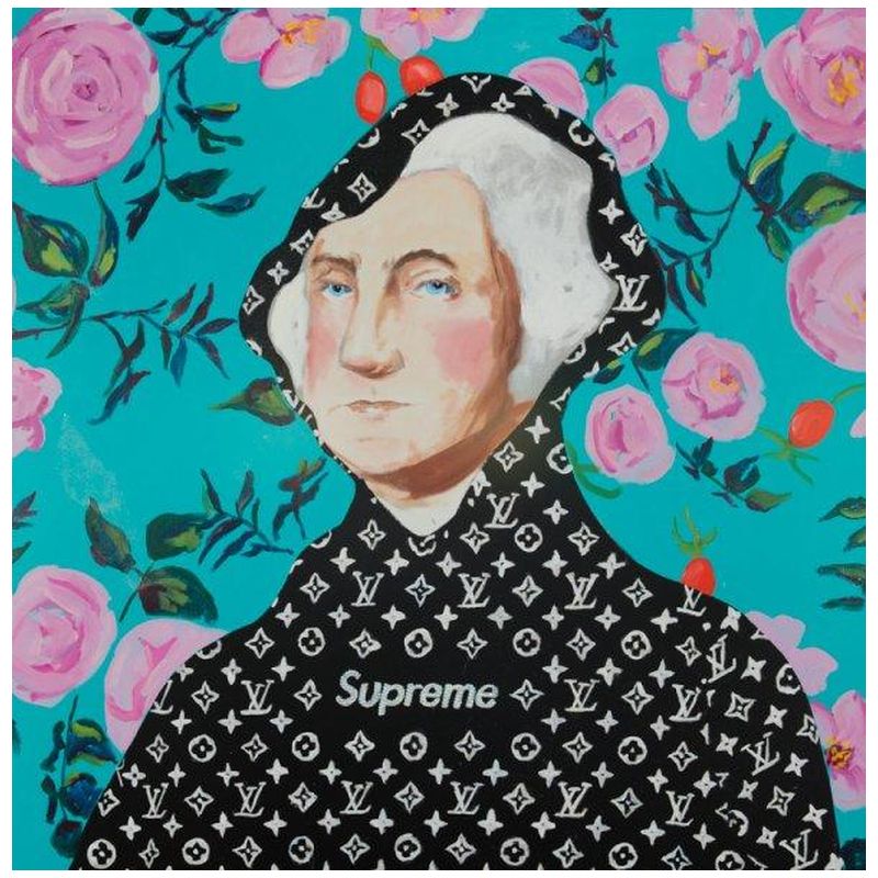 Картина “George Washington in Black Supreme with Floral Background” Мульти Картина “George Washington in Black Supreme with Floral Background” Мульти в Самаре | Loft Concept