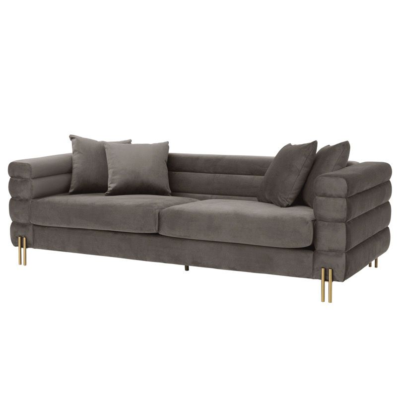 Диван Eichholtz Sofa York grey Серый Латунь в Самаре | Loft Concept 