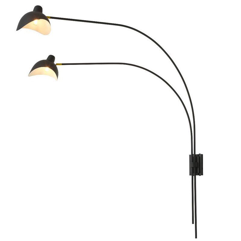 Бра Eichholtz Wall Lamp Mitch Black Черный Латунь Античная полированная в Самаре | Loft Concept 