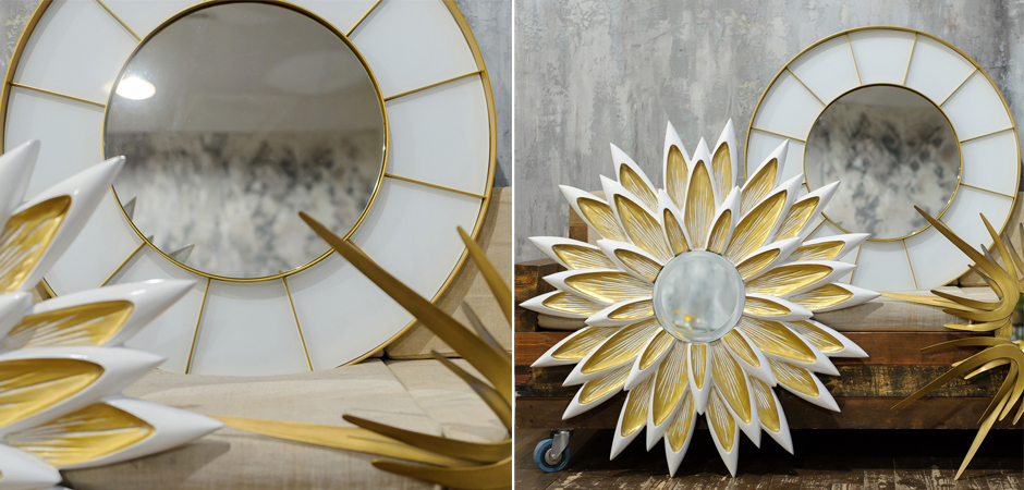 Зеркало Sectors Circle Mirror white Зеркало Sectors Circle Mirror white - Loft-Concept в Самаре