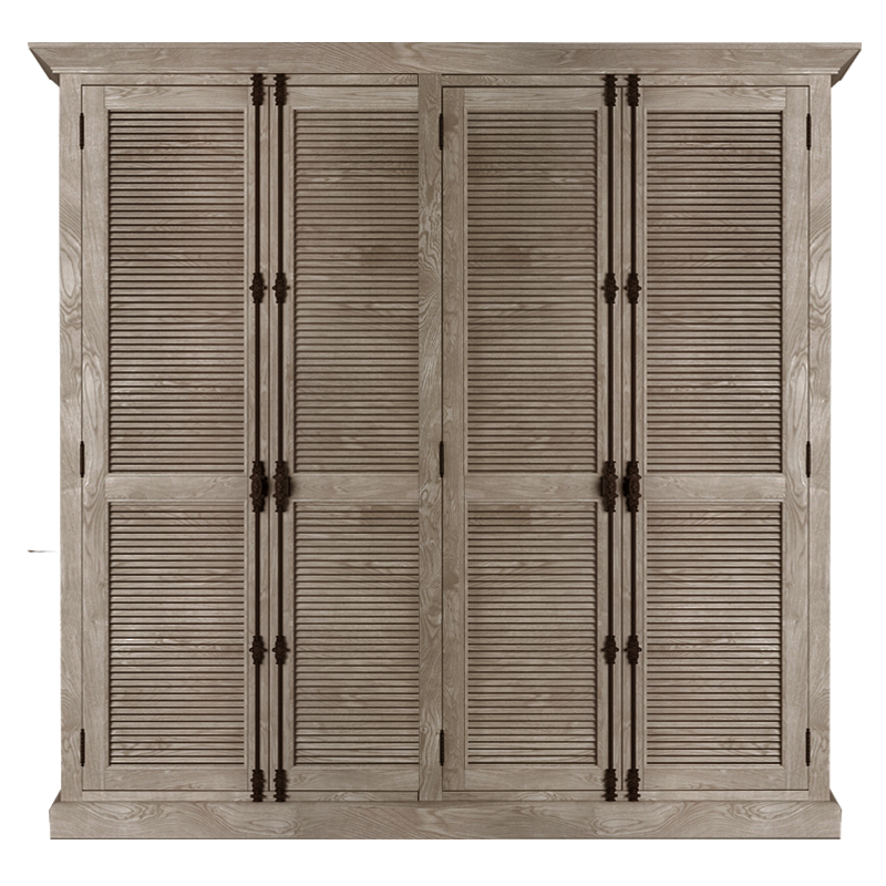 Restoration Hardware Shutter Four-Door Cabinet Шкаф с реечными дверями дуб  в Самаре | Loft Concept 