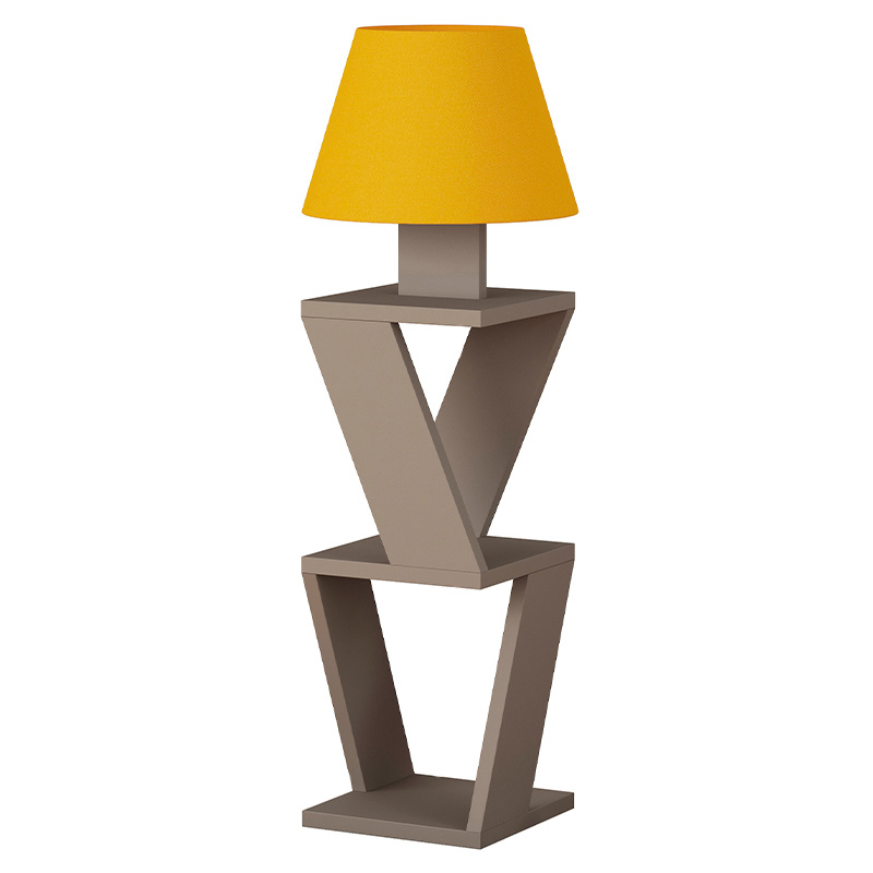 Торшер бежевый с каркасом с 2-мя полками и тканевым абажуром KOZENA SIDE FLOOR LAMP Бежевый Торшер бежевый с каркасом с 2-мя полками и тканевым абажуром KOZENA SIDE FLOOR LAMP Бежевый в Самаре | Loft Concept