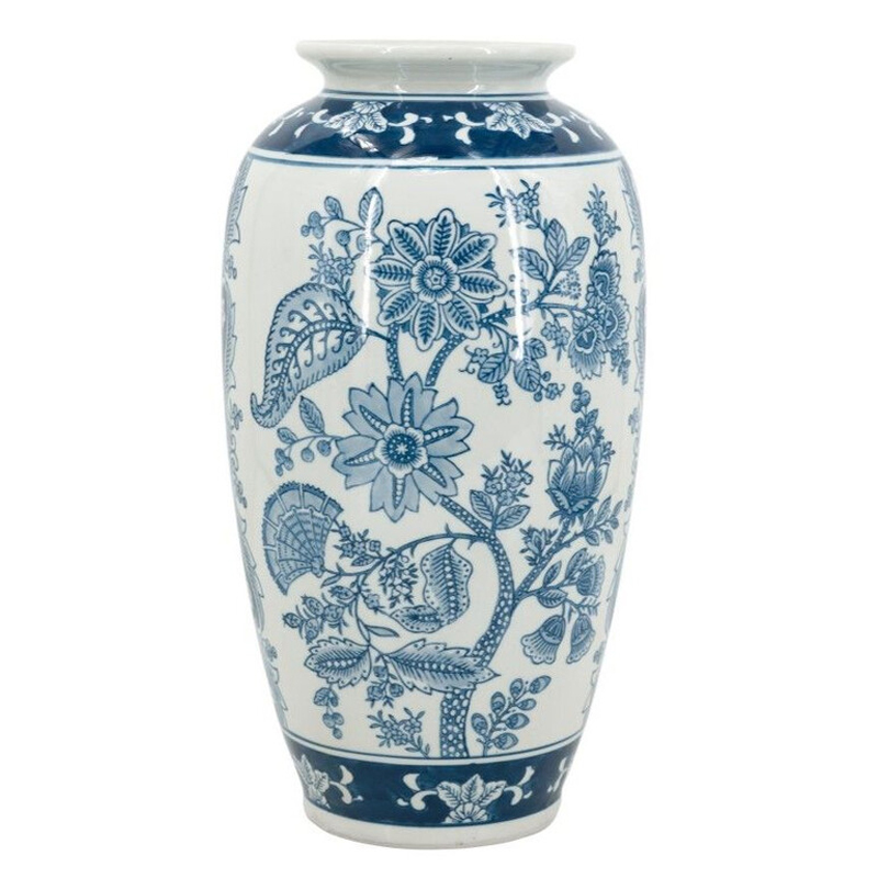 Ваза с синим цветочным орнаментом Blue & White Ornament  Белый Синий в Самаре | Loft Concept 