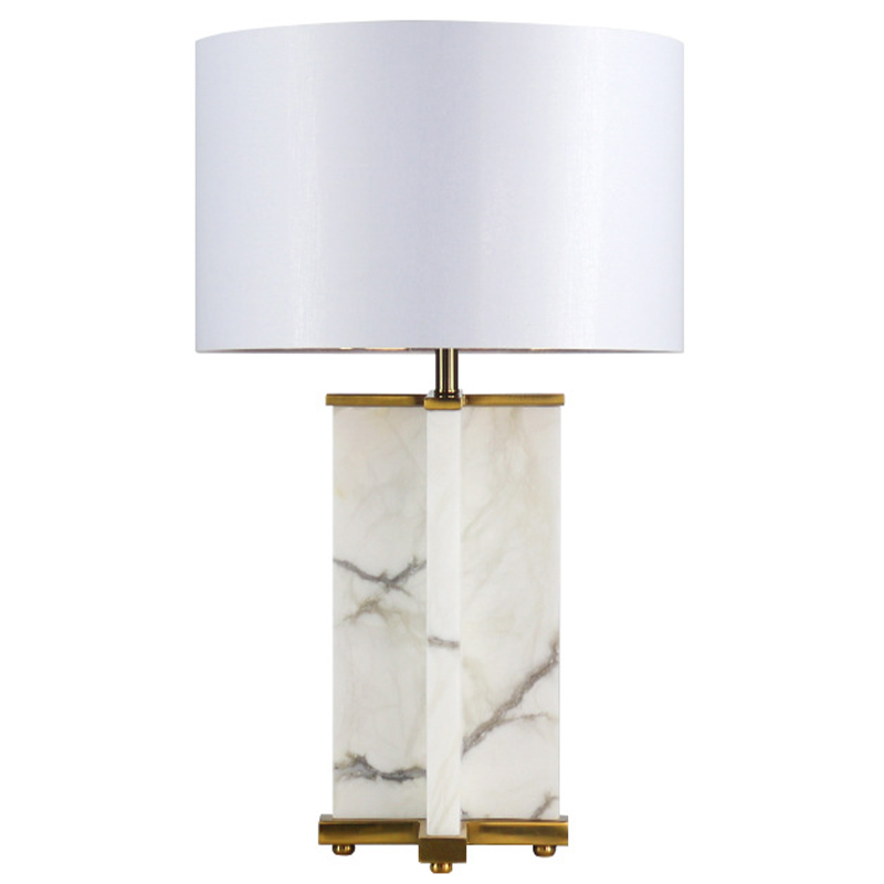 Настольная лампа Cecily Marble Table Lamp Белый Белый Мрамор Bianco Латунь в Самаре | Loft Concept 