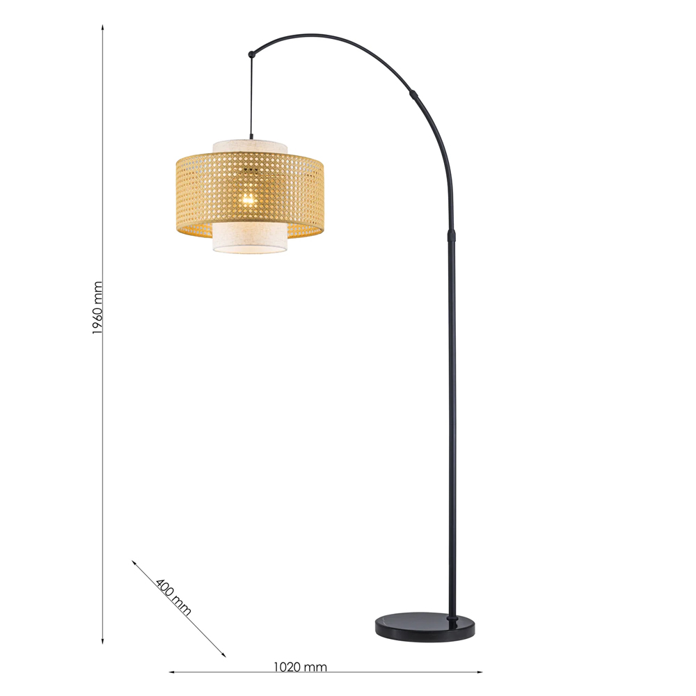 Торшер с декоративным поясом из плетеного бамбука Biuloggicu в Самаре