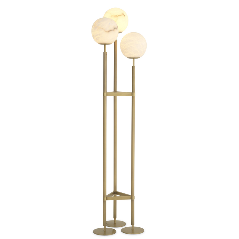 Торшер Eichholtz Floor Lamp Fiori Латунь Белый в Самаре | Loft Concept 