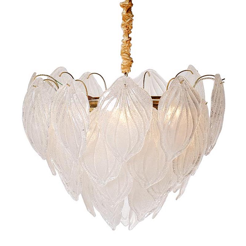 Люстра Textured Glass Chandelier Petal 8 Глянцевое золото в Самаре | Loft Concept 