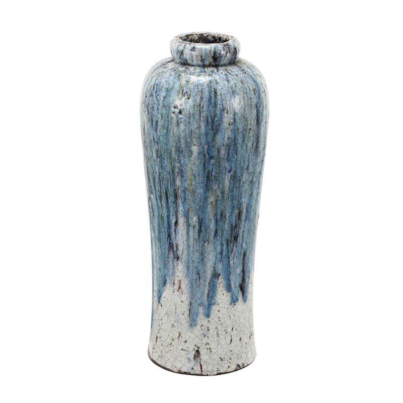 Ваза Terracotta Vase blue-white high Белый Голубой в Самаре | Loft Concept 