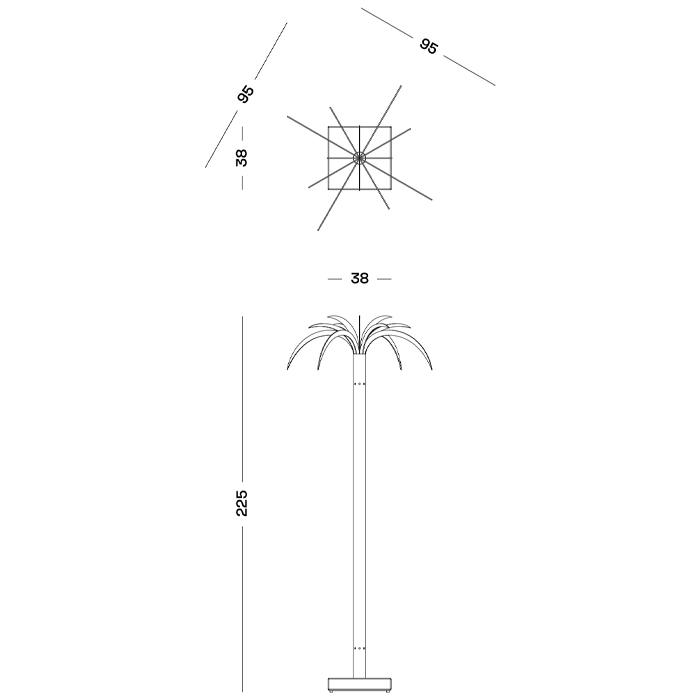 Дизайнерский торшер в виде пальмы Poltronova Sanremo Floor Lamp в Самаре