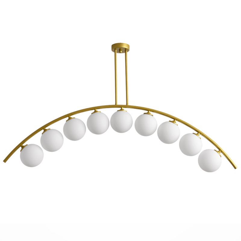 Светильник Ceiling lamp arc and balls Золотой Белое матовое стекло в Самаре | Loft Concept 