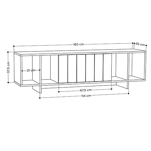 ТВ-тумба с откидной дверцей и 4-мя полками ZITANO TV STAND OAK в Самаре