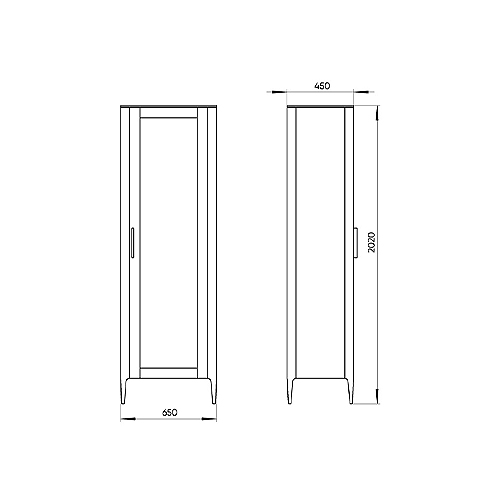 Витрина серая со стеклянной дверью с 4-мя полками и 2-мя ящиками Type  в Самаре