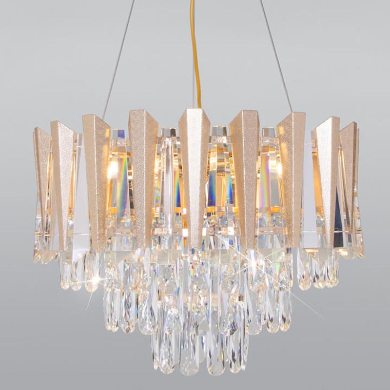 Люстра Crystal Edge Chandelier Прозрачный (Transparent) Золотой в Самаре | Loft Concept 